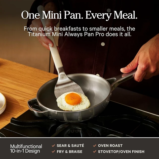 Alt view image 4 of 7 - Titanium Mini Always Pan Pro, 8.5" Nonstick Titanium Frying Pan