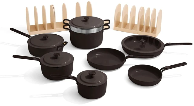 Main image of Essentials Complete Cookware Set, 17-Piece Ceramic Cookware Set
