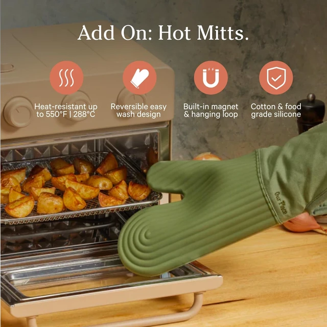 Alt view image 2 of 7 - Hot Mitts, Heat-Resistant Silicone & Cotton Oven Mitts, Set of 2