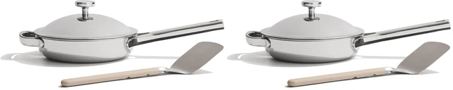 Main image of Mini Titanium Always Pan Pro | 8.5" PFAS-Free Nonstick Frying Pan with Spatula | Chef-Grade Tri-Ply Stainless Steel & Aluminum Build | Induction & Oven-Safe up to 1000°F | Chrome (Pack of 2)