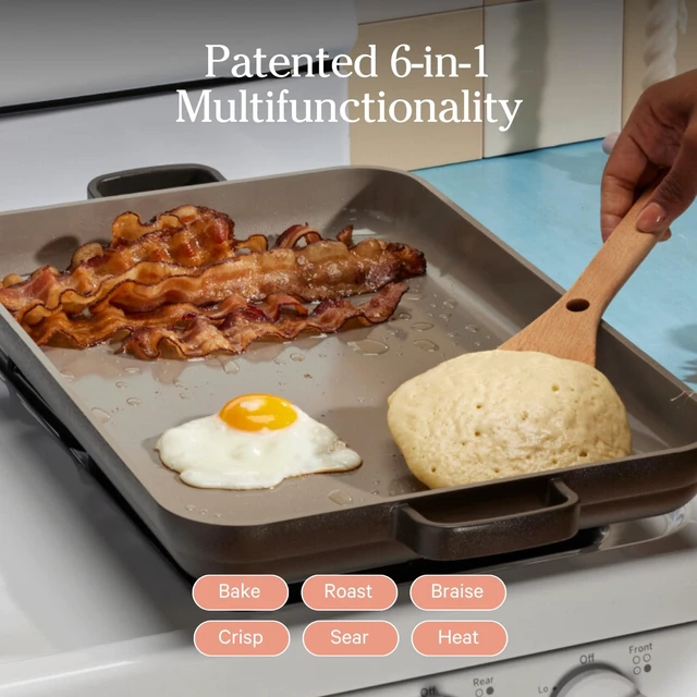 Alt view image 3 of 7 - Bakeware Set, 5-Piece Nonstick Ceramic Bakeware & Griddle Pan