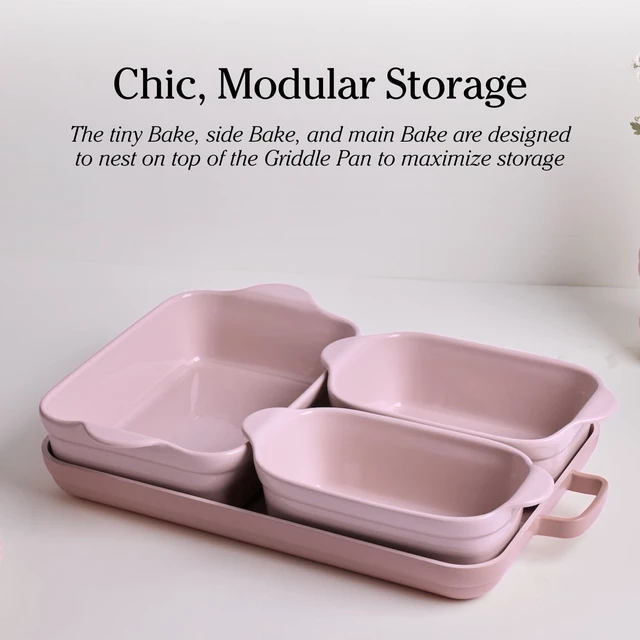 Alt view image 4 of 7 - Bakeware Set, 5-Piece Nonstick Ceramic Bakeware & Griddle Pan