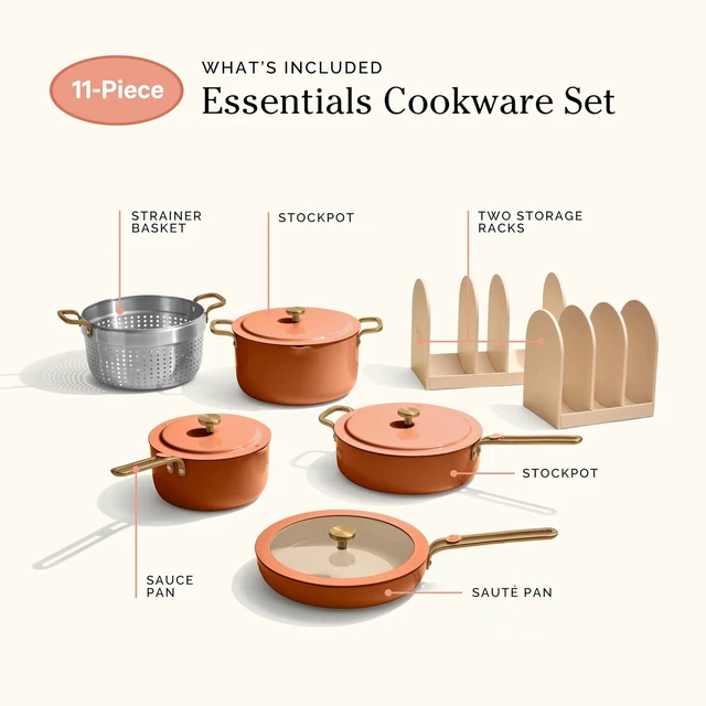 Alt view image 7 of 7 - Essentials Cookware Set, 11-Piece Ceramic Cookware Set