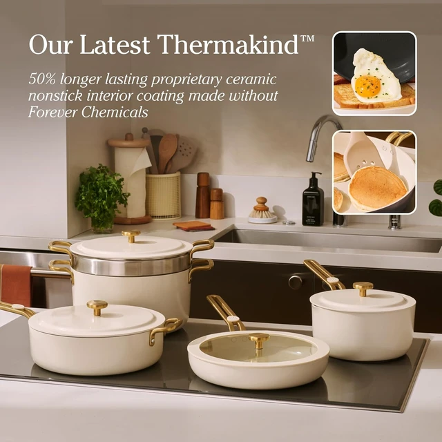 Alt view image 3 of 7 - Essentials Cookware Set, 11-Piece Ceramic Cookware Set