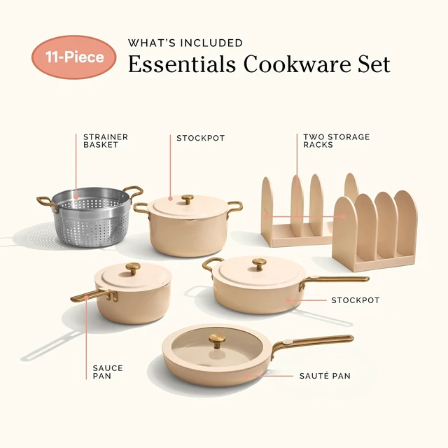 Alt view image 7 of 7 - Essentials Cookware Set, 11-Piece Ceramic Cookware Set