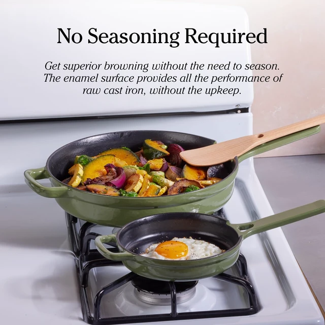 Alt view image 5 of 6 - Cast Iron Always Pan, 10" Enameled Cast Iron Skillet with Lid
