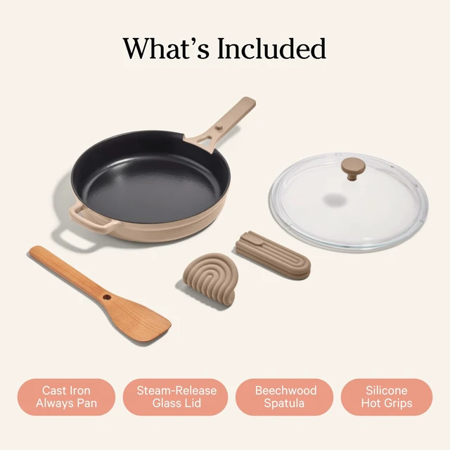 Alt view image 6 of 6 - Cast Iron Always Pan, 10" Enameled Cast Iron Skillet with Lid
