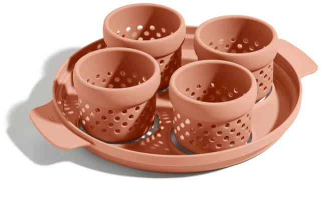 Main image of Silicone Egg Poacher, 4-Cup BPA-Free Dishwasher-Safe Poaching Set