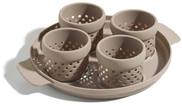 Main image of Silicone Egg Poacher, 4-Cup BPA-Free Dishwasher-Safe Poaching Set