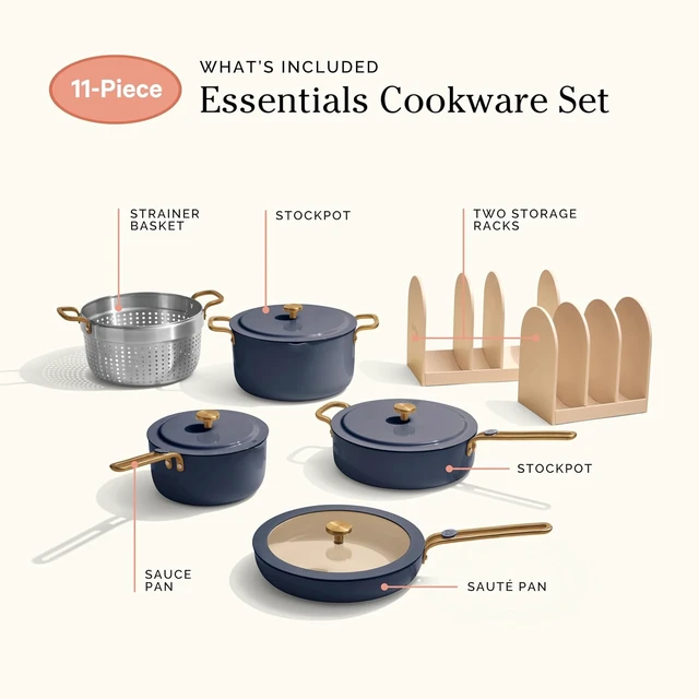 Alt view image 7 of 7 - Essentials Cookware Set, 11-Piece Ceramic Cookware Set