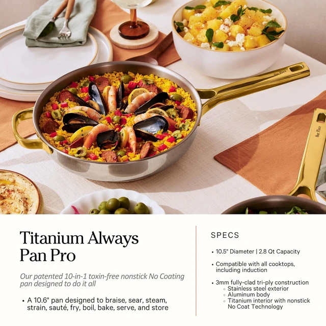 Alt view image 4 of 7 - Titanium Cookware Duo Pro, 3-Piece Nonstick Cookware Set