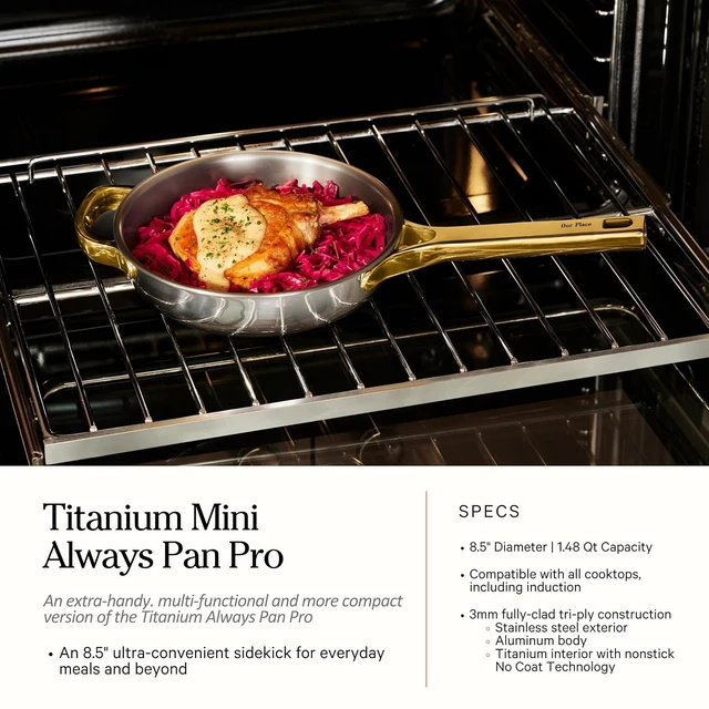 Alt view image 4 of 7 - Titanium Mini Cookware Duo Pro, 3-Piece Nonstick Cookware Set