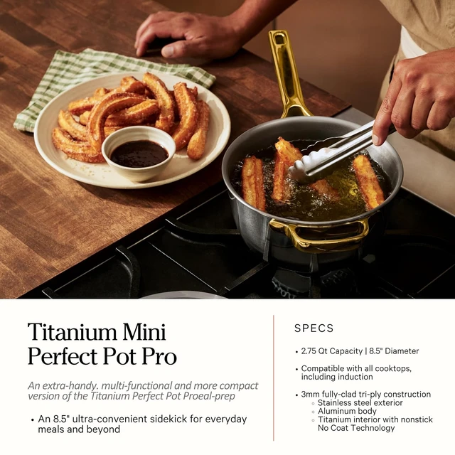 Alt view image 5 of 7 - Titanium Mini Cookware Duo Pro, 3-Piece Nonstick Cookware Set