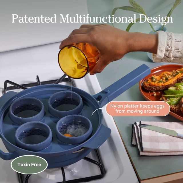 Alt view image 4 of 6 - Silicone Egg Poacher, 4-Cup BPA-Free Dishwasher-Safe Poaching Set