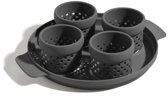 Main image of Silicone Egg Poacher, 4-Cup BPA-Free Dishwasher-Safe Poaching Set