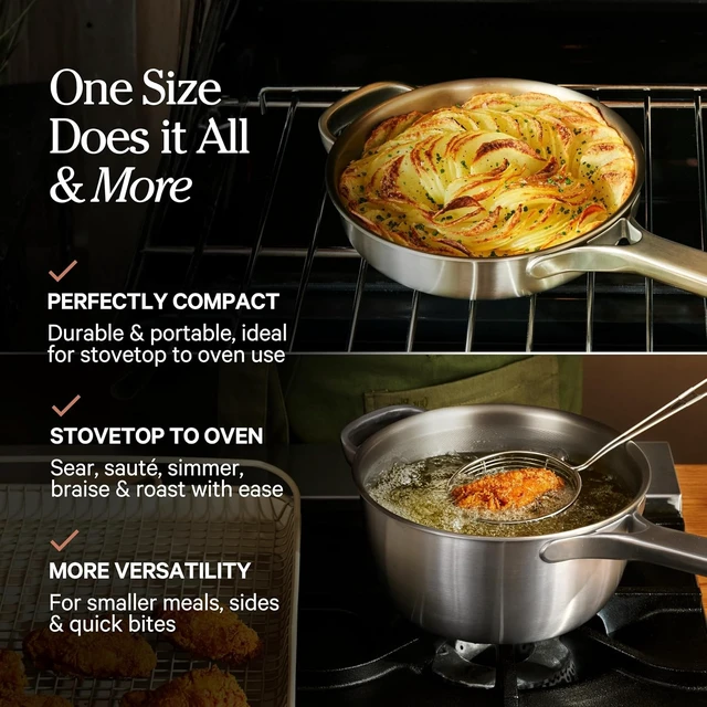 Alt view image 6 of 7 - Titanium Mini Cookware Duo Pro, 3-Piece Nonstick Cookware Set