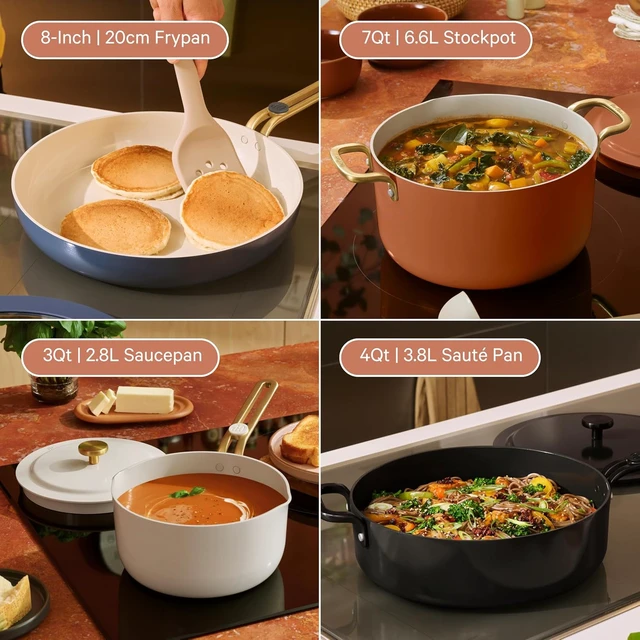 Alt view image 5 of 7 - Essentials Cookware Set, 11-Piece Ceramic Cookware Set