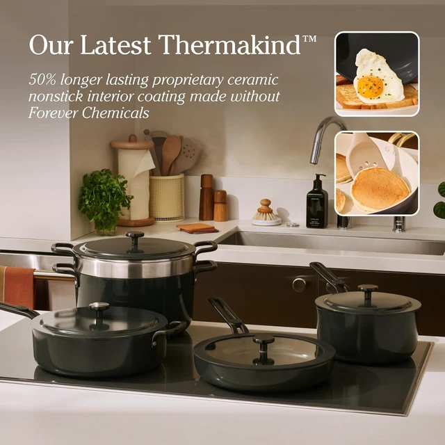 Alt view image 3 of 7 - Essentials Cookware Set, 11-Piece Ceramic Cookware Set