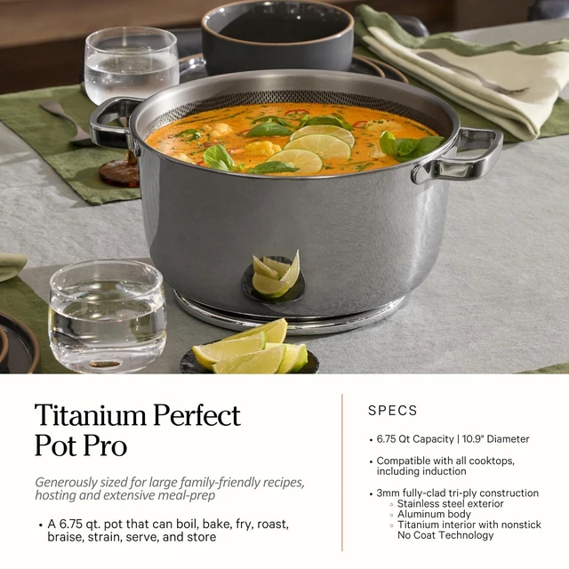 Alt view image 5 of 7 - Titanium Cookware Duo Pro, 3-Piece Nonstick Cookware Set