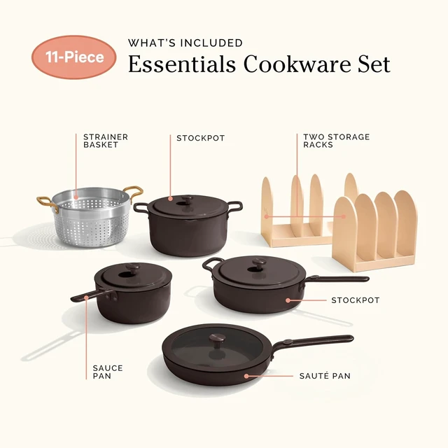 Alt view image 7 of 7 - Essentials Cookware Set, 11-Piece Ceramic Cookware Set