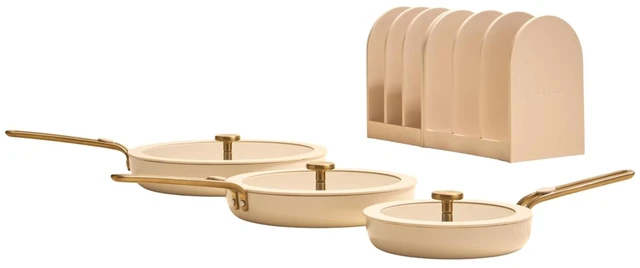 Main image of Essentials Pan Trio, 8-Piece Ceramic Fry Pan Set
