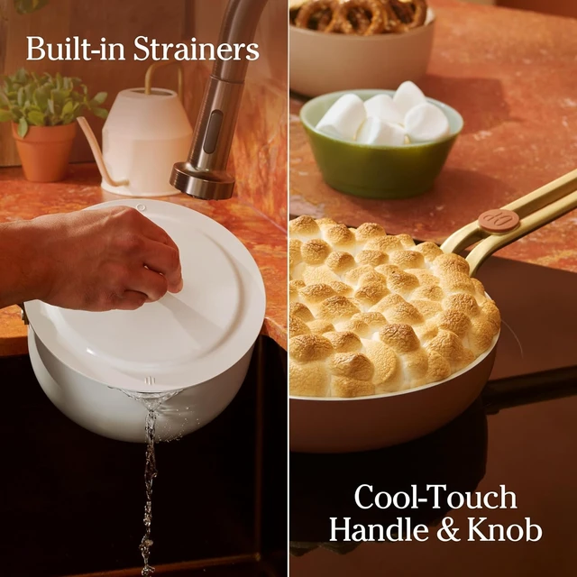 Alt view image 4 of 7 - Essentials Pan Trio, 8-Piece Ceramic Fry Pan Set