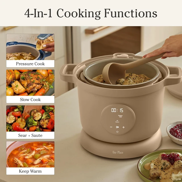 Alt view image 3 of 7 - Dream Cooker, 6 Qt Ceramic Nonstick Pressure Cooker & Multicooker