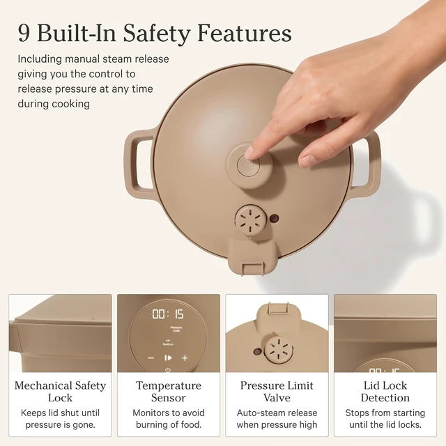Alt view image 4 of 7 - Dream Cooker, 6 Qt Ceramic Nonstick Pressure Cooker & Multicooker