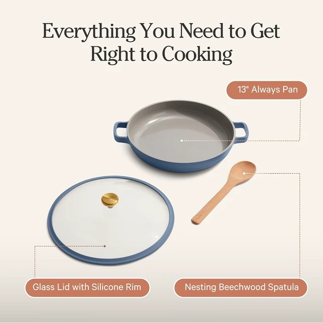 Alt view image 7 of 7 - Dual Handle Always Pan, 4.25 Qt Ceramic Nonstick Braiser Pan with Lid