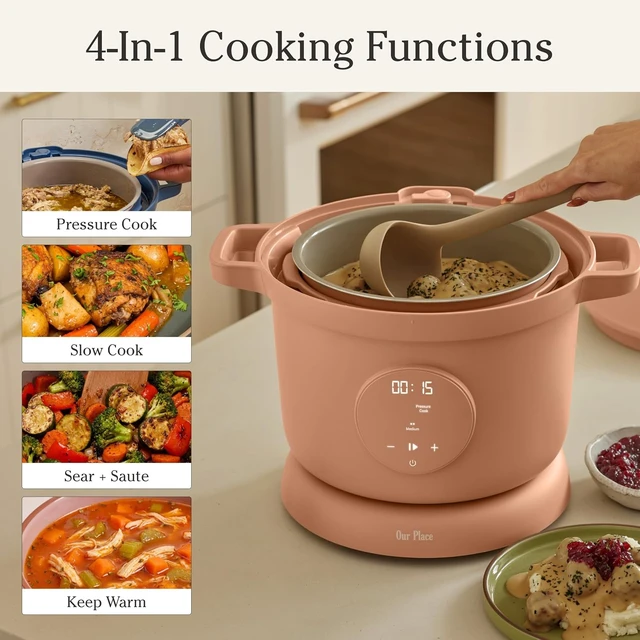 Alt view image 3 of 7 - Dream Cooker, 6 Qt Ceramic Nonstick Pressure Cooker & Multicooker