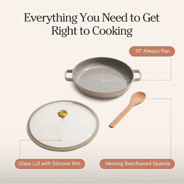Alt view image 7 of 7 - Dual Handle Always Pan, 4.25 Qt Ceramic Nonstick Braiser Pan with Lid