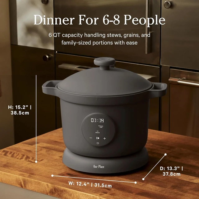 Alt view image 2 of 7 - Dream Cooker, 6 Qt Ceramic Nonstick Pressure Cooker & Multicooker