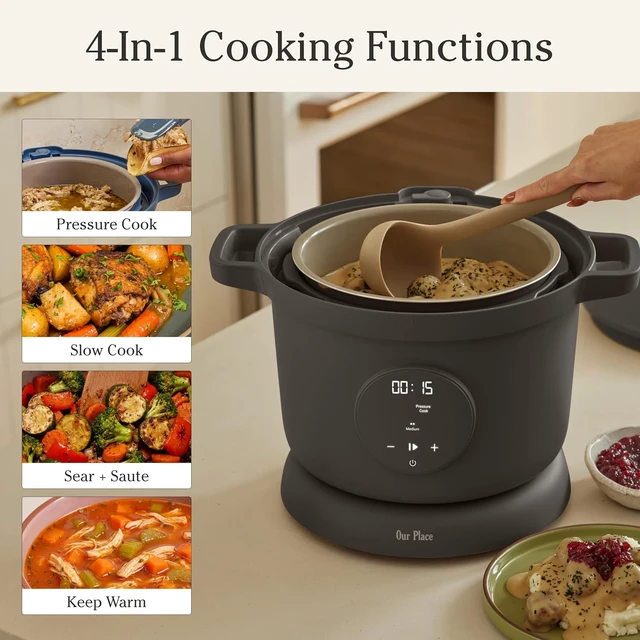 Alt view image 3 of 7 - Dream Cooker, 6 Qt Ceramic Nonstick Pressure Cooker & Multicooker