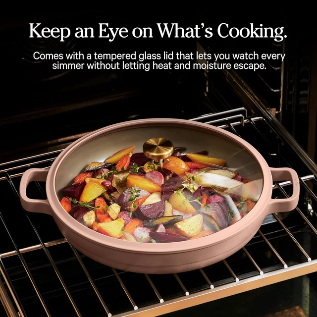 Alt view image 6 of 7 - Dual Handle Always Pan, 4.25 Qt Ceramic Nonstick Braiser Pan with Lid