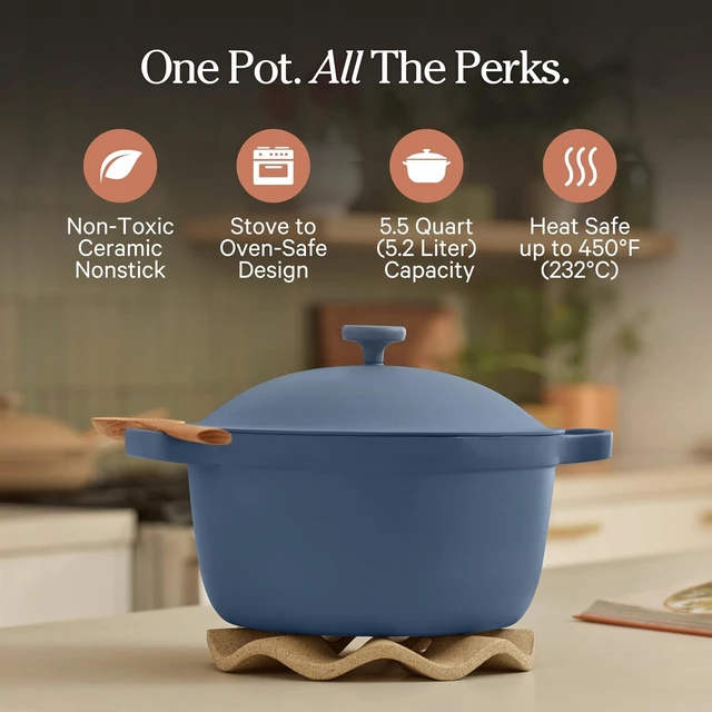 Alt view image 2 of 7 - Perfect Pot, 6.5 Qt Nonstick Ceramic Pot & Dutch Oven with Lid