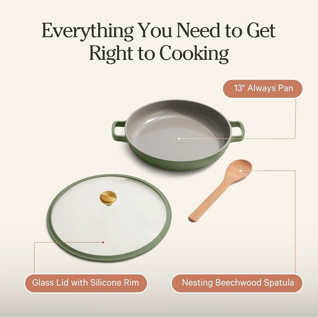 Alt view image 7 of 7 - Dual Handle Always Pan, 4.25 Qt Ceramic Nonstick Braiser Pan with Lid