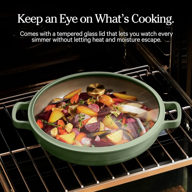 Alt view image 6 of 7 - Dual Handle Always Pan, 4.25 Qt Ceramic Nonstick Braiser Pan with Lid