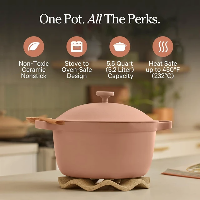 Alt view image 2 of 7 - Perfect Pot, 6.5 Qt Nonstick Ceramic Pot & Dutch Oven with Lid