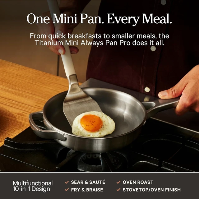 Alt view image 4 of 7 - Titanium Mini Always Pan Pro, 8.5" Nonstick Titanium Frying Pan