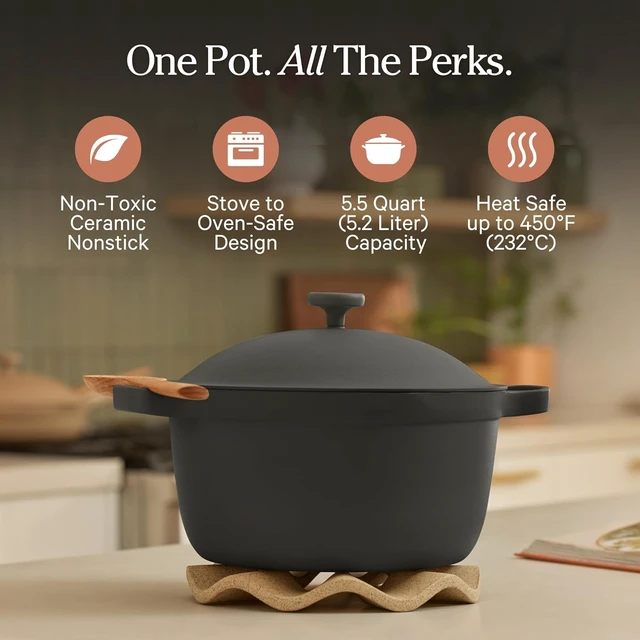 Alt view image 2 of 7 - Perfect Pot, 6.5 Qt Nonstick Ceramic Pot & Dutch Oven with Lid