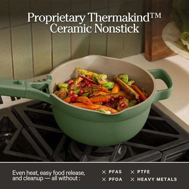 Alt view image 3 of 7 - Mini Perfect Pot, 2.75 Qt Nonstick Ceramic Cooking Pot with Lid
