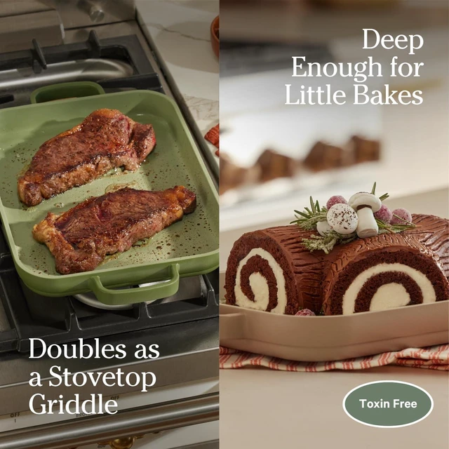 Alt view image 5 of 7 - Mini Griddle Pan, 9" Nonstick Ceramic Stovetop Griddle, 2 Qt