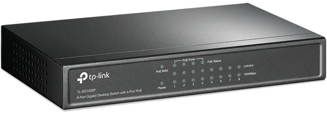 Alt view image 2 of 5 - TL-SG1008P V4 | 8 Port Gigabit PoE Switch | 4 PoE+ Ports @64W | Desktop | Plug & Play | Sturdy Metal w/ Shielded Ports | Fanless | Limited Lifetime Protection | QoS & IGMP Snooping | Unmanaged