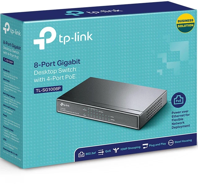 Alt view image 5 of 5 - TL-SG1008P V4 | 8 Port Gigabit PoE Switch | 4 PoE+ Ports @64W | Desktop | Plug & Play | Sturdy Metal w/ Shielded Ports | Fanless | Limited Lifetime Protection | QoS & IGMP Snooping | Unmanaged