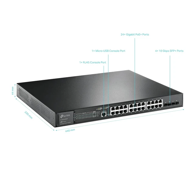 Alt view image 3 of 7 - Omada SG3428XMP, 24 Port Gigabit Smart Managed L2+ PoE Switch