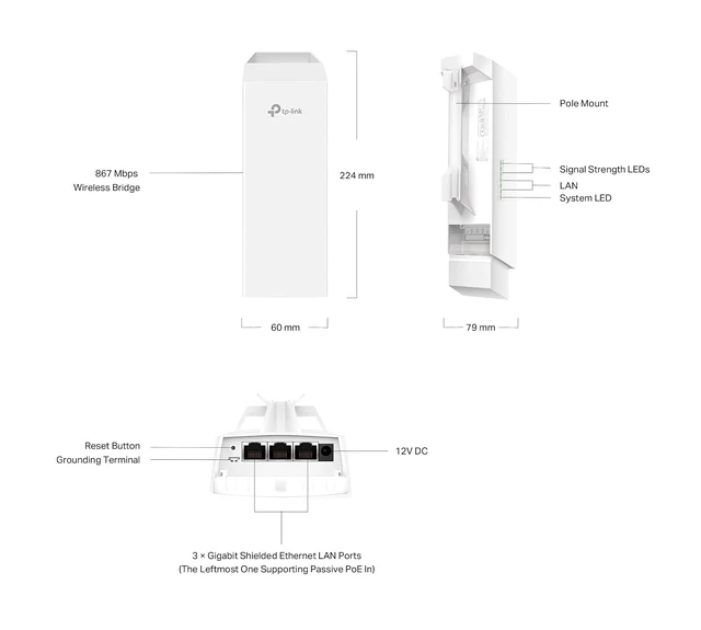 Alt view image 5 of 5 - Omada EAP211-Bridge KIT, Wireless Bridge Indoor/Outdoor Access Point