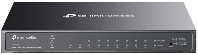 Main image of TL-SG2210P V3 | Jetstream 8 Port Gigabit Smart Managed PoE Switch | 8 PoE+ Ports @61W, 2 SFP Slots | Omada SDN Integrated | PoE Recovery | IPv6 | Static Routing | Limited Lifetime Protection
