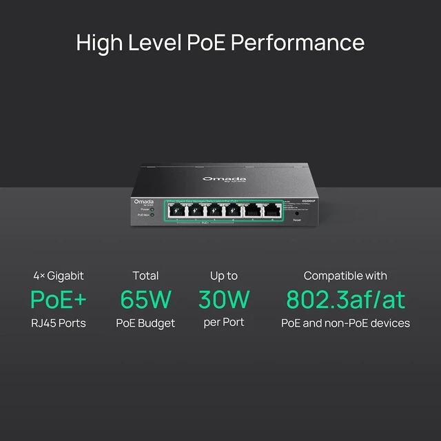 Alt view image 3 of 7 - Omada ES206GP, 6 Port Gigabit Easy Managed PoE Switch