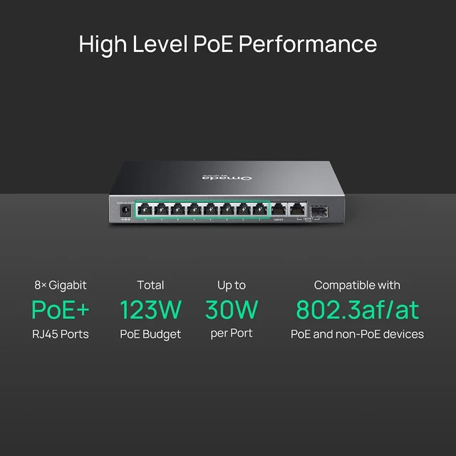 Alt view image 3 of 7 - Omada ES210GMP, 8 Port Gigabit Easy Managed PoE Switch