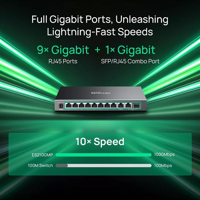 Alt view image 2 of 7 - Omada ES210GMP, 8 Port Gigabit Easy Managed PoE Switch